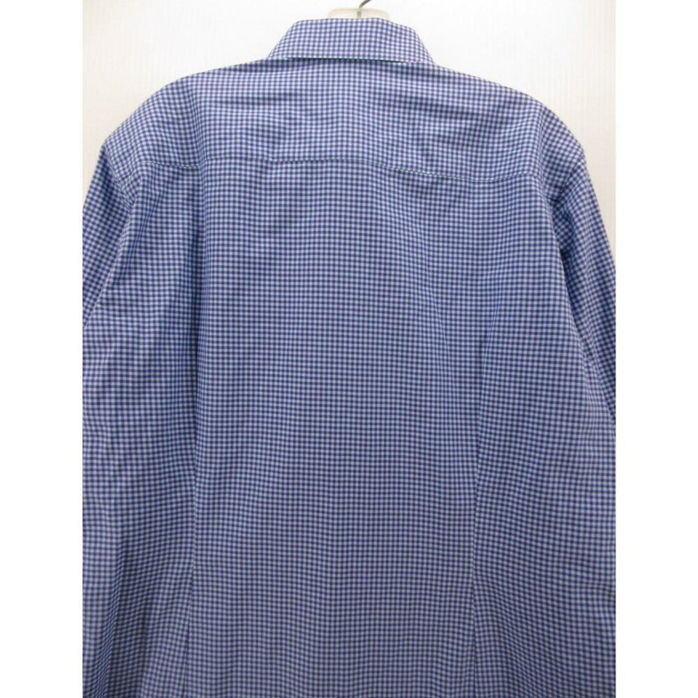 Eton Shirt 16 1/2 Button Down Contemporary gingham Plaid Preppy Large - Picture 7 of 11